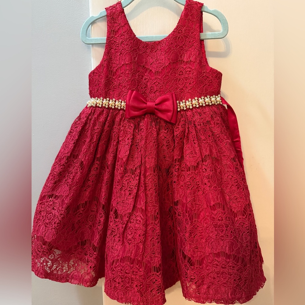 American Princess Red Lace Formal Dress